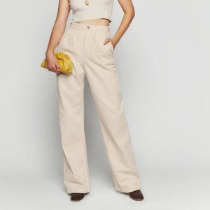 Reformation Montauk Pleated High Rise Twill Pants